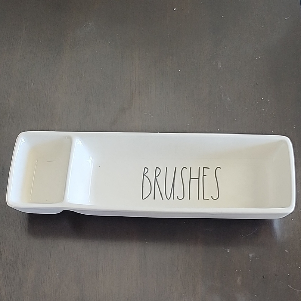 Rae Dunn White Brushes Holder